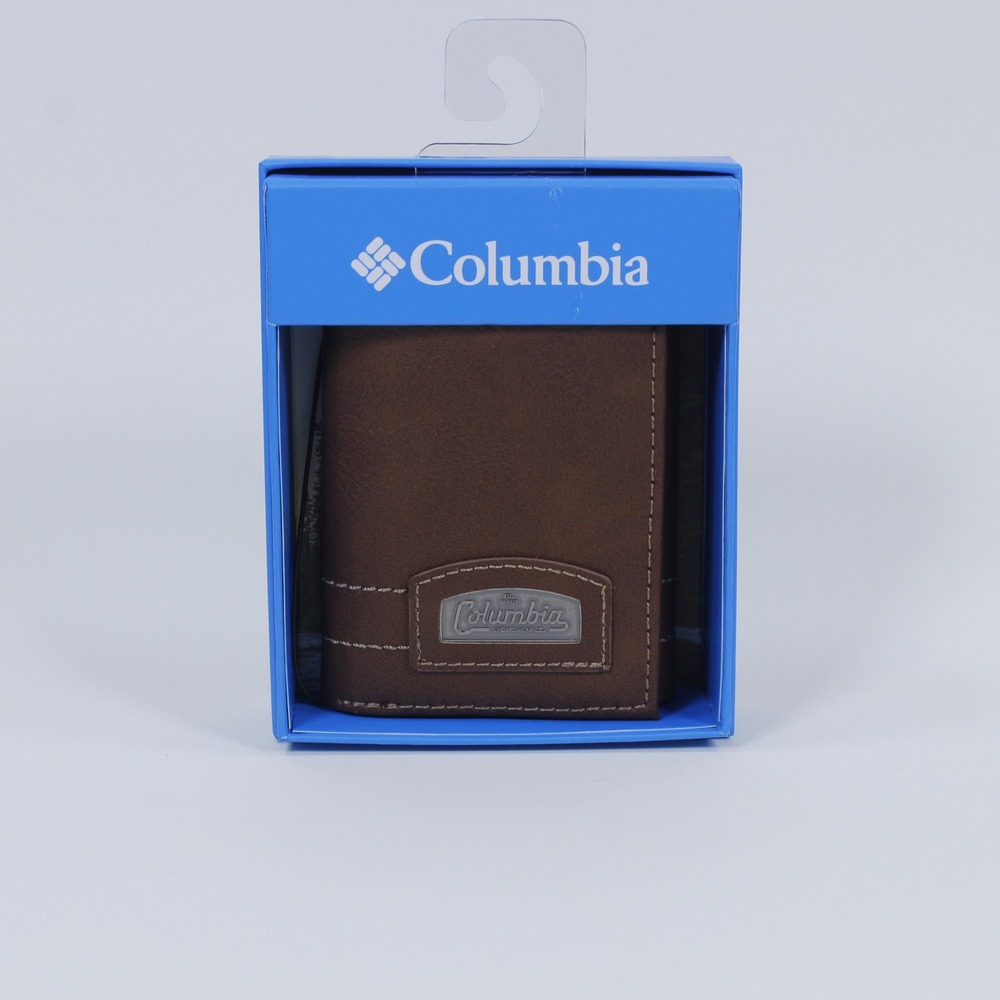 Columbia Sportswear Men's Trifold Wallet Brown Leather NWT Gift Item